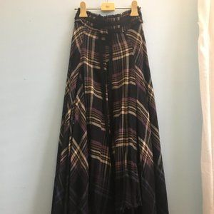 Free People Plaid Maxi Skirt
